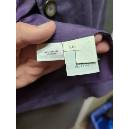 Liz Claiborne Petite 6 Purple Linen Longline Blazer Coat Light Academia Minimal