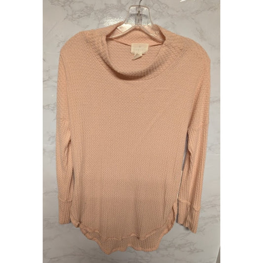 Caslon Size Medium Petite Sweater long sleeve round hem waffle knit mock neck