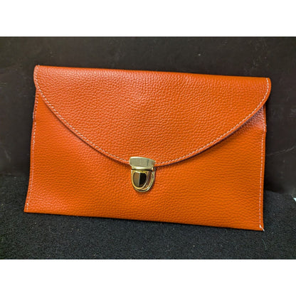 Vegan Pebbled Leather Conververtible Clutch Purse Shoulder Bag gold chain clasp