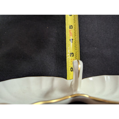 Vintage Lenox Ivory Porcelain Double Shell Divided Dish with Handle