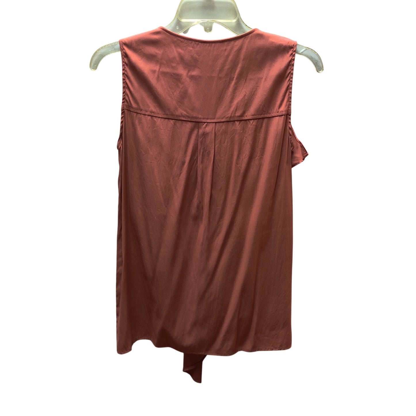 Antonio Melani Silk Blend Drape Front Sleeveless Top Extra Small Rust Blouse XS