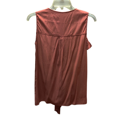Antonio Melani Silk Blend Drape Front Sleeveless Top Extra Small Rust Blouse XS