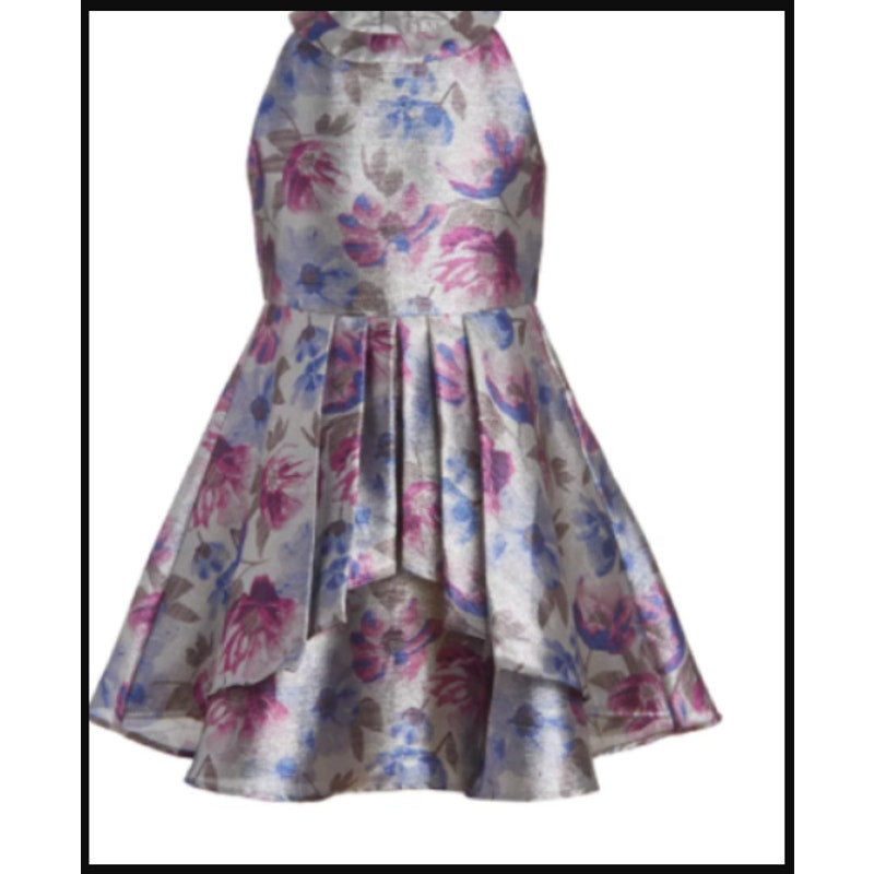 Calvin Klein NEW Sleeveless Size Big Girls Floral Fit Flare 16.5 Violet Dress