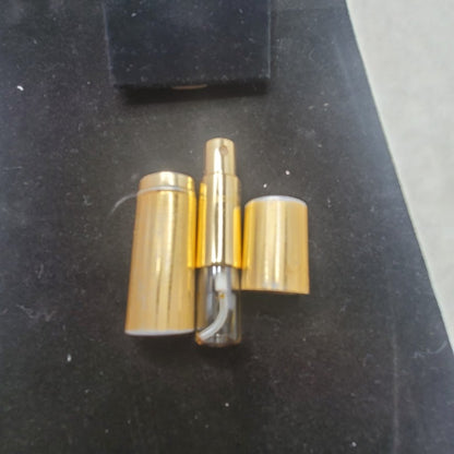 Vintage Refillable Gold Tone Purse Perfume Atomizer Spray Cylinder Case