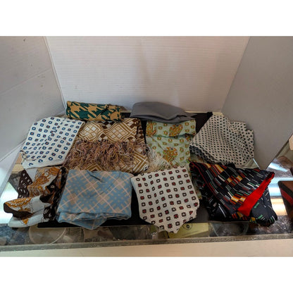 Lot of 9 vintage womens scarves , ascots,