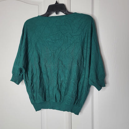 Philosophy Size Medium Knit VNeck Sweater Blouse top elastic cuff waist