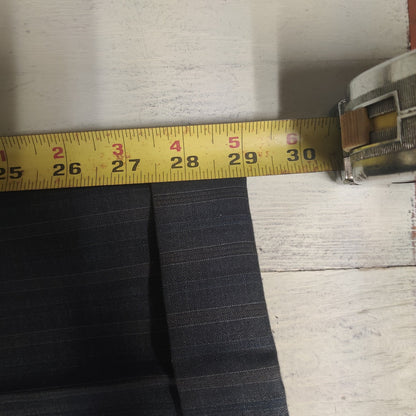 Vintage Elite Mens Pinstripe Suit 40R Gray Single Breasted Dark Academia Power