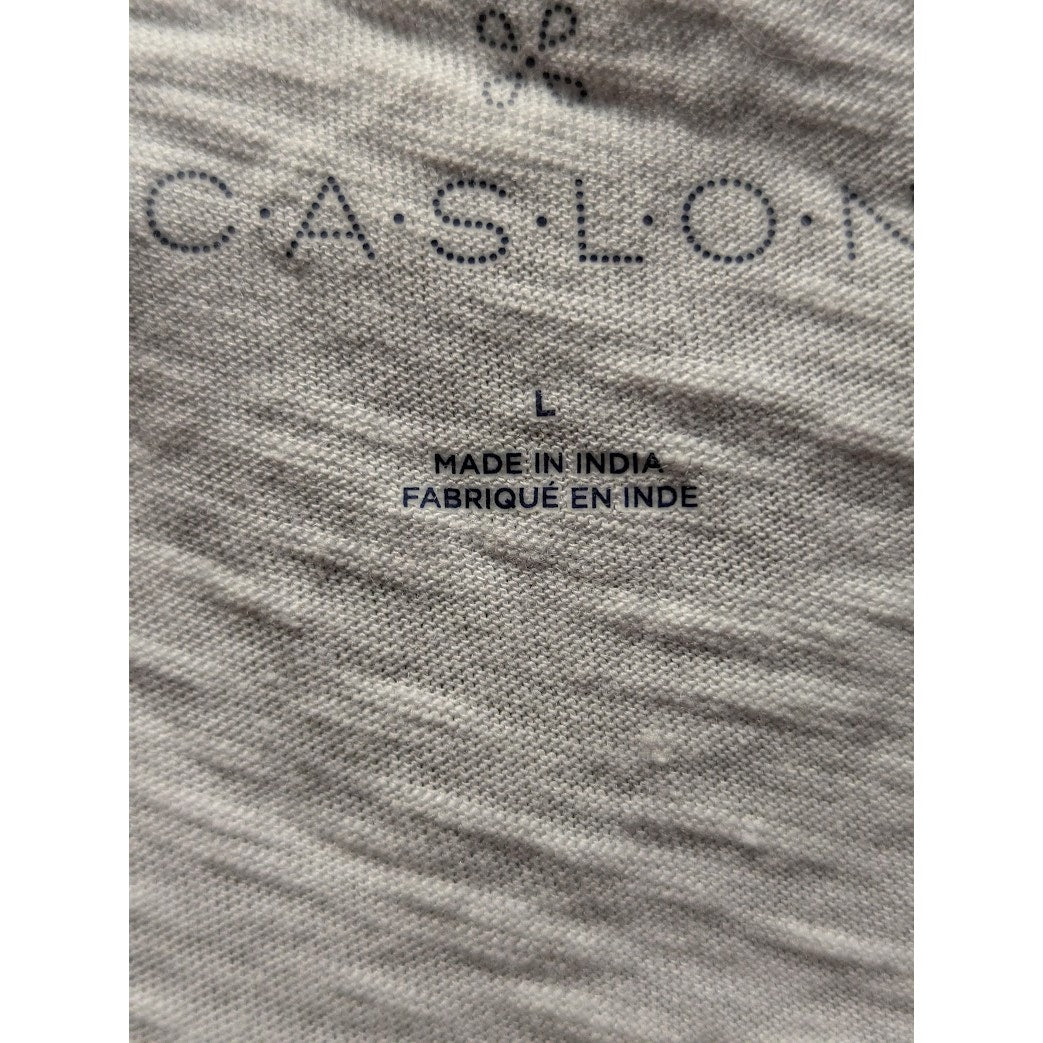 Caslon size Large white tshirt tee deep rounded V neck sleeveless cotton layers