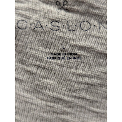 Caslon size Large white tshirt tee deep rounded V neck sleeveless cotton layers