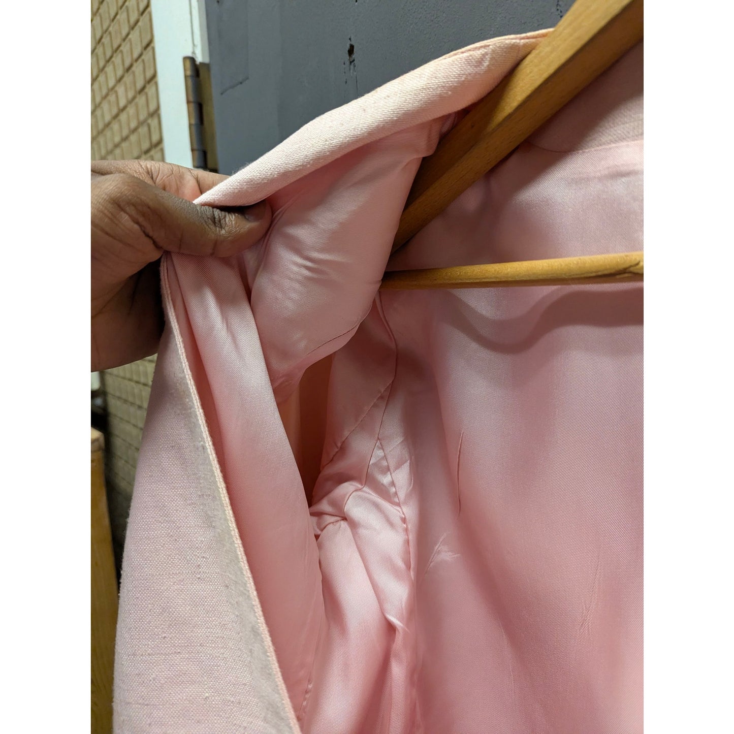 Peter Nygard Light Pink Linen Single-Button Blazer Jacket