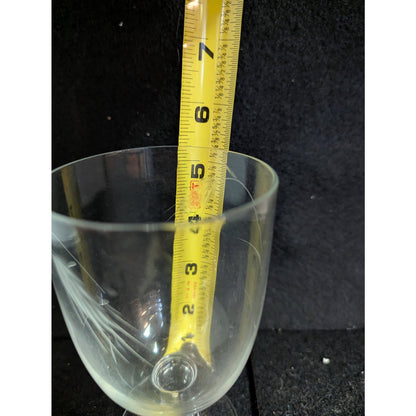 Vintage Etched Wheat Crystal Stemmed Goblets / Wine Glasses - Pair