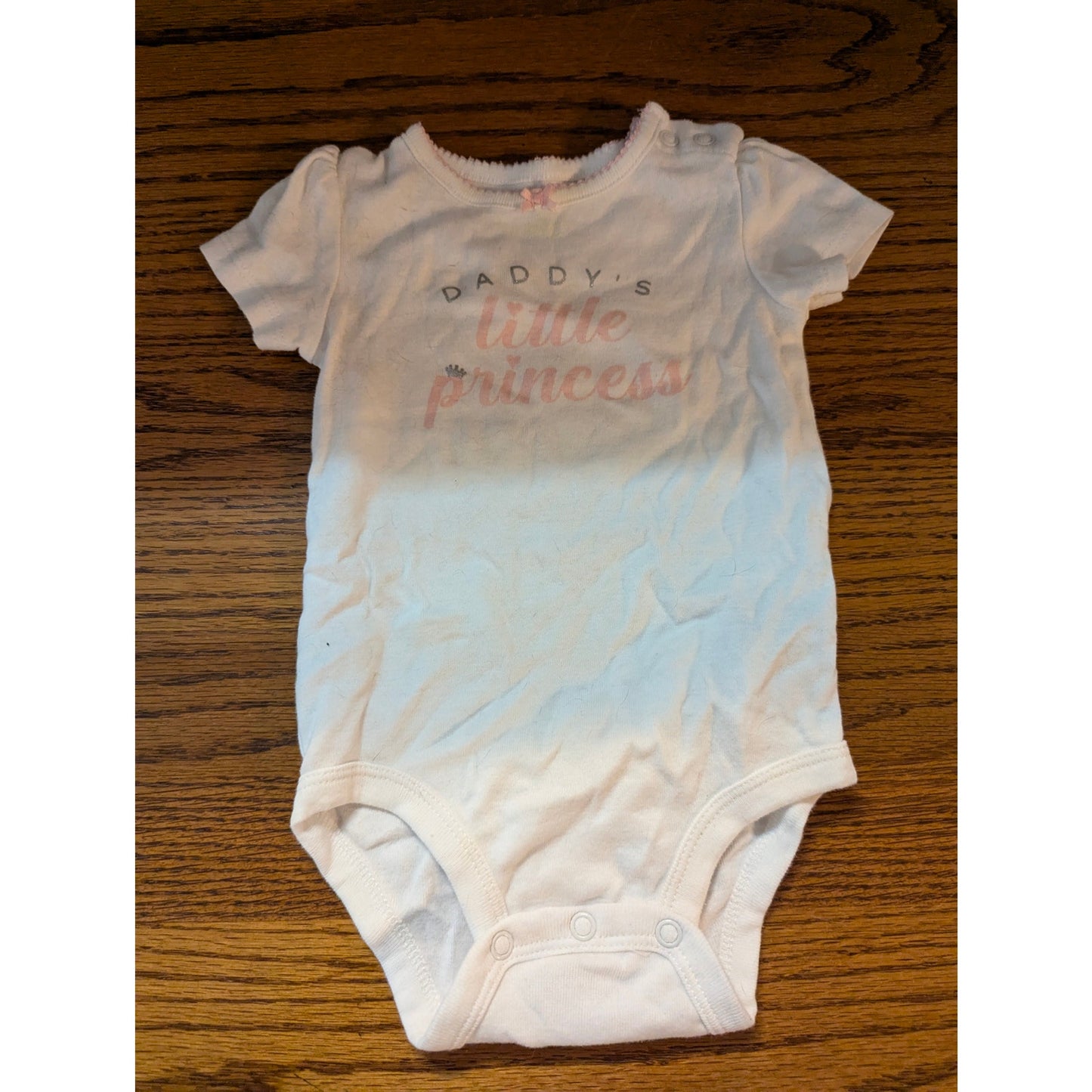 Carter's Daddy's Little Princess Baby Girl Bodysuit Short Sleeve White 12 Months