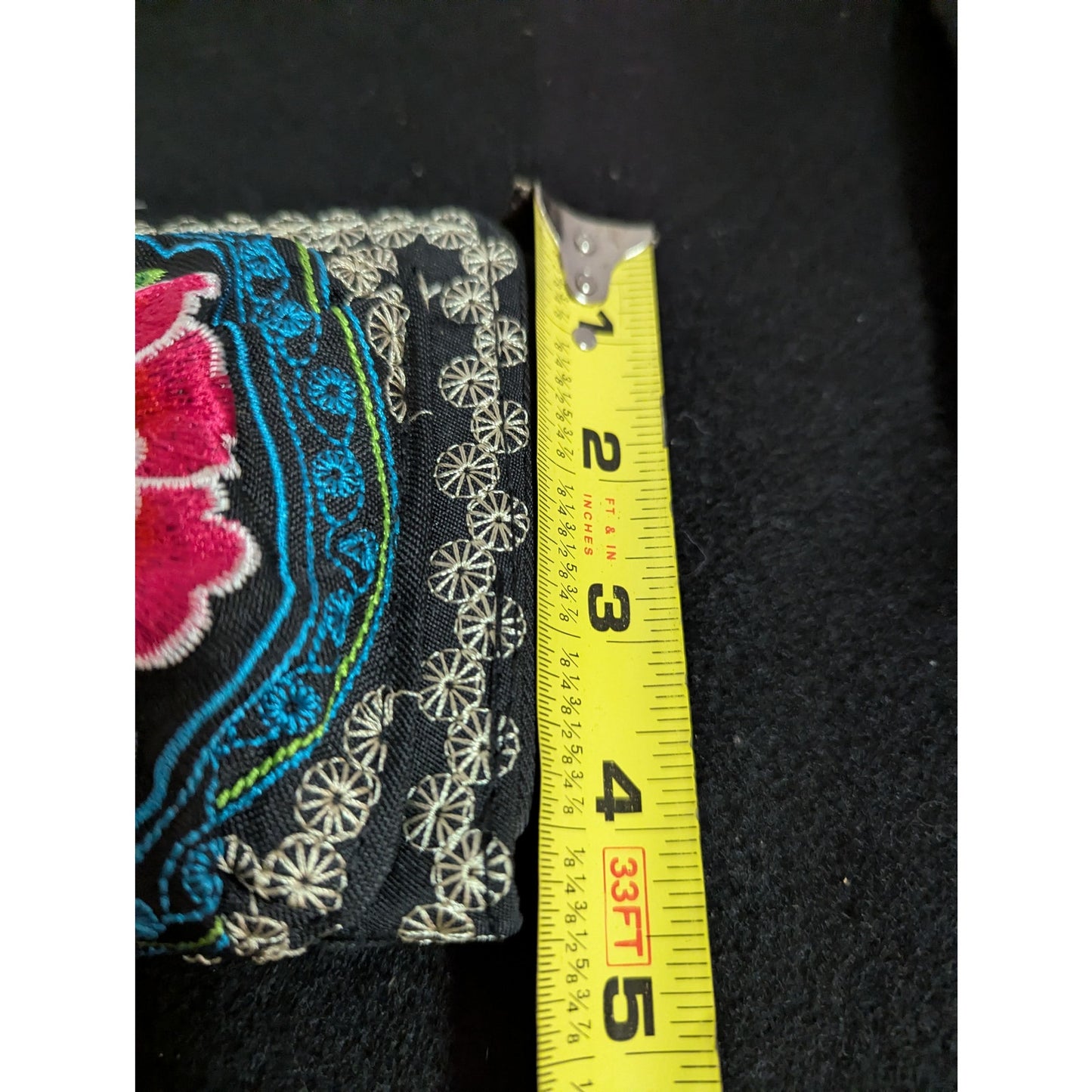 Vintage Boho Embroidered Floral Crossbody Wallet Phone Case Purse Bag Small