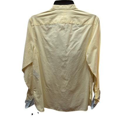 Lauren Ralph Lauren Yellow Tuxedo Shirt Striped Blue Bib NWT Cotton Blouse