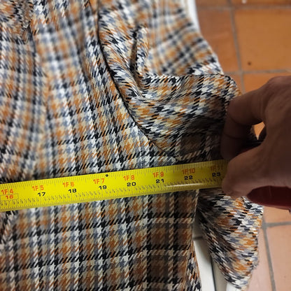 Vintage Part One Plaid Blazer Size 18 Brown Tan Check Dark Academia Oversized