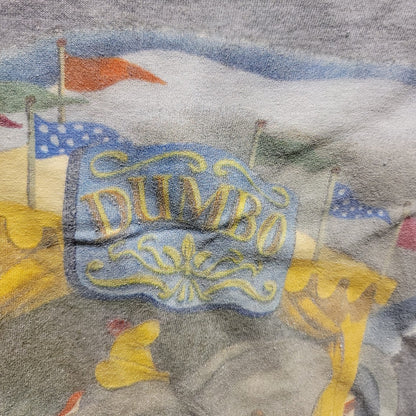Disney Gray T-Shirt XL Dumbo Elephant Circus Short Sleeve Faded PreOwned