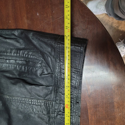 Leatherman Vintage 1980s Black leather Jacket Wing Sleeve Snaps Pockets