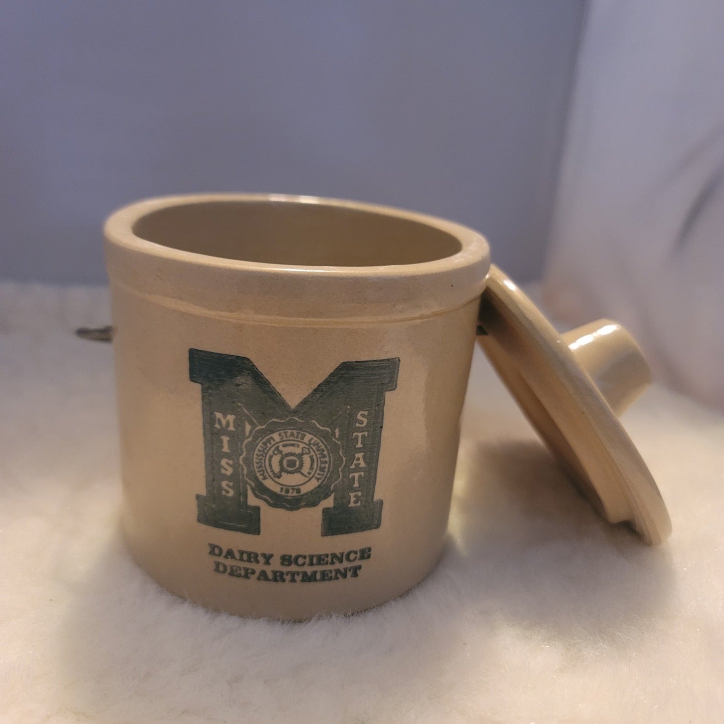 Vintage Mississippi State University Dairy Science Department Stoneware Crock