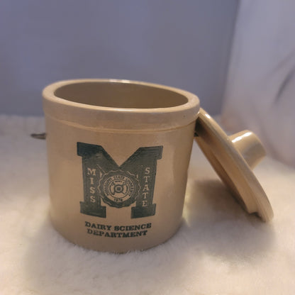 Vintage Mississippi State University Dairy Science Department Stoneware Crock