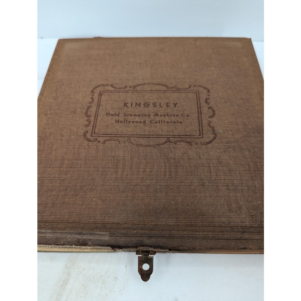KINGSLEY HOT FOIL Stamping Printer letters Typeset 18 PT. BALLOON caps, Wood Box