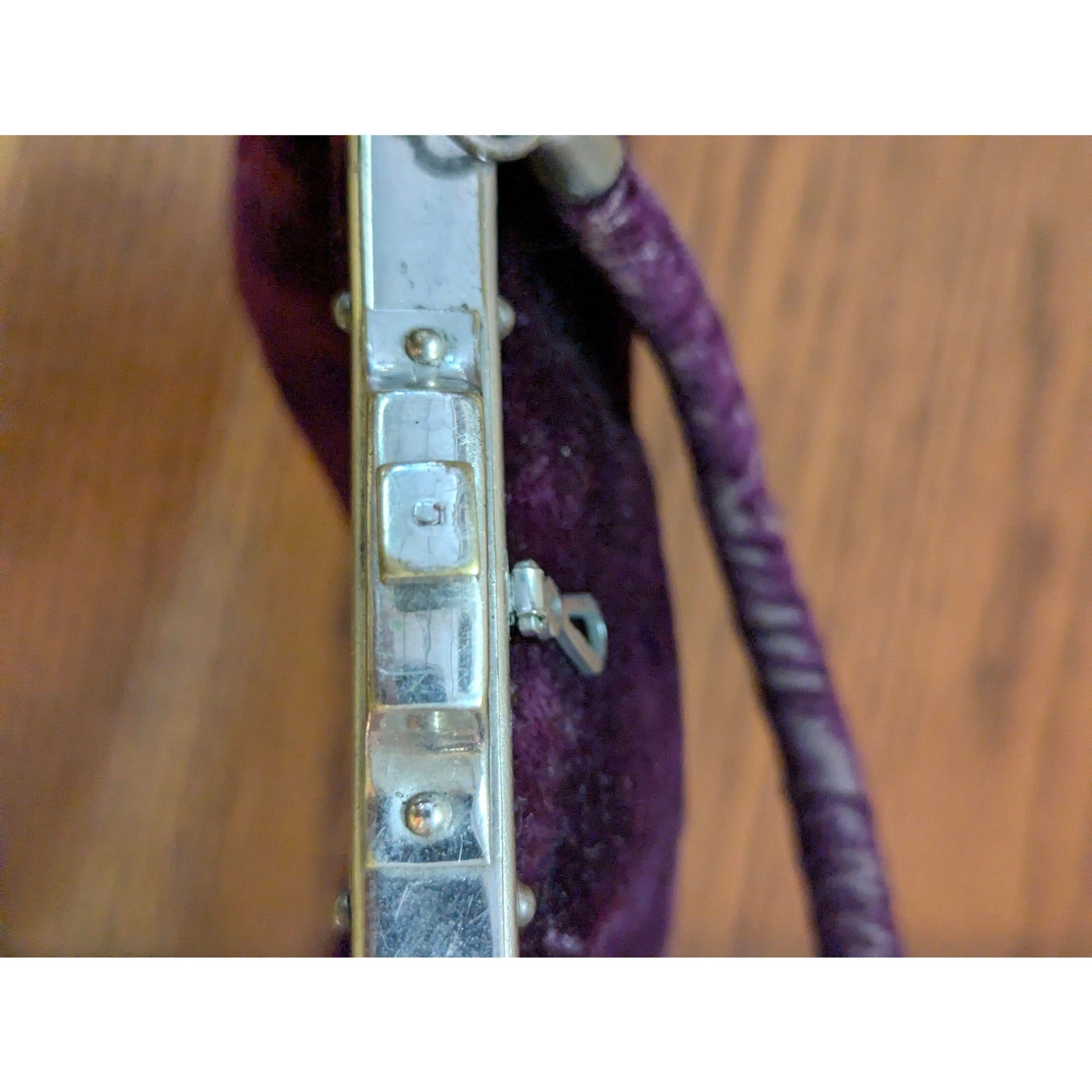 Antiqe Deep Purple Velvet Kiss-Lock Evening Bag Purse Top handle