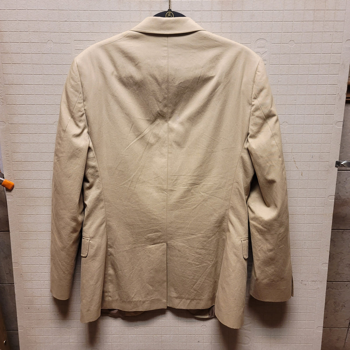 J. Crew blazer Men 40 Regular Tan Double button cotton lined jacket coat Italian