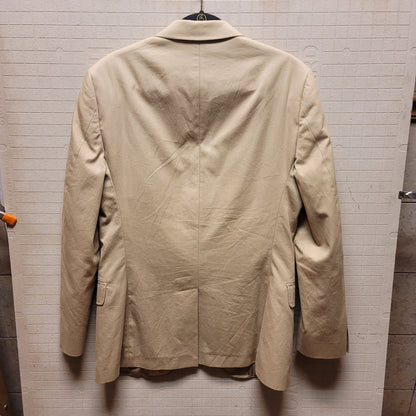 J. Crew blazer Men 40 Regular Tan Double button cotton lined jacket coat Italian