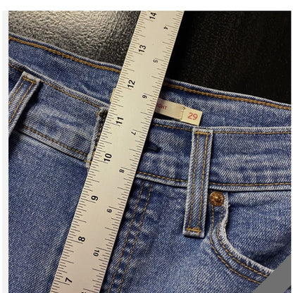 Levis Wedgie Straight Jeans Women's 29 High Rise Button Fly Medium Stone Wash