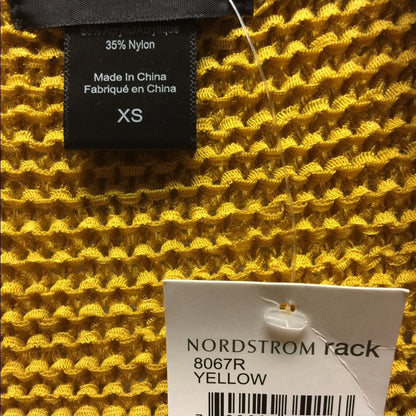 Ceny Womens Open Front Weave Knit Cardigan Drop Shoulder Mustard Yellow Size XS