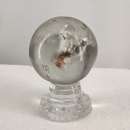 Antique German Handmade Rooster Sulfide Glass Marble Mammoth Giant Shooter 2"