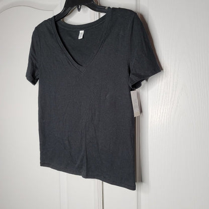 NWT Bp. V-Neck Short Sleeve T-Shirt Black Small casual travel packable Plain