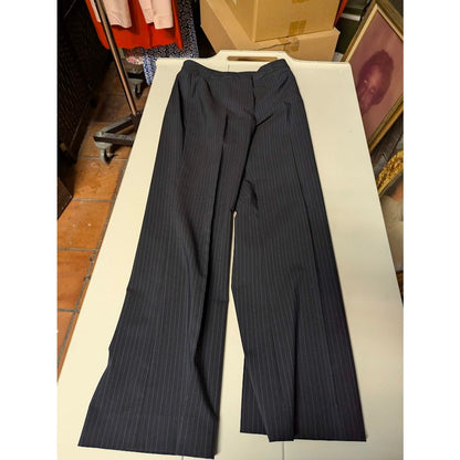 Alex Marie Navy Blue Pinstripe trouser Career Size 2P boot cut flat front