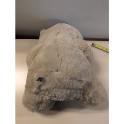 Vintage 1988 Christmas Playful Plush Teddy Bear Light Gray Stuffed Animal