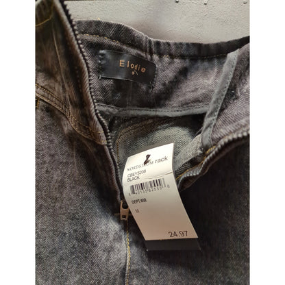 Elodie Acid Wash Denim Skirt Medium Black Grey Distressed NWT Grunge Aesthetic