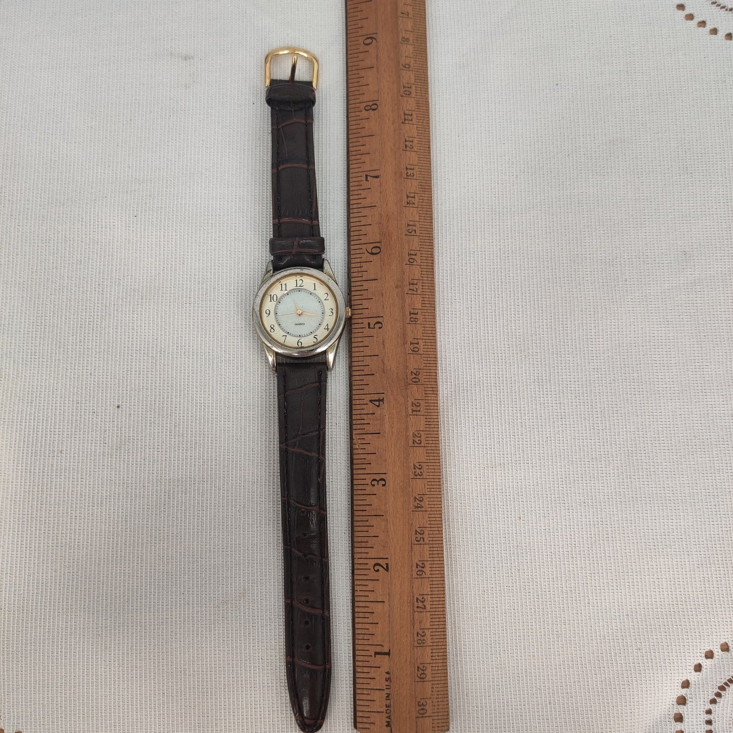 Vintage Quartz Stainless Steel Simulated Leather Watch Steampunk Repair/Parts