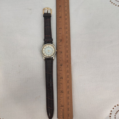 Vintage Quartz Stainless Steel Simulated Leather Watch Steampunk Repair/Parts