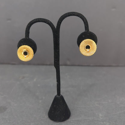 Vintage Gold Tone Cut out Chain Link Swirl Clip On Earrings Retro Modern