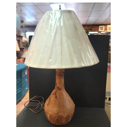 Foothills Craft Guild Vintage Leather Wrapped Artisan Table Lamp Signed BP '78