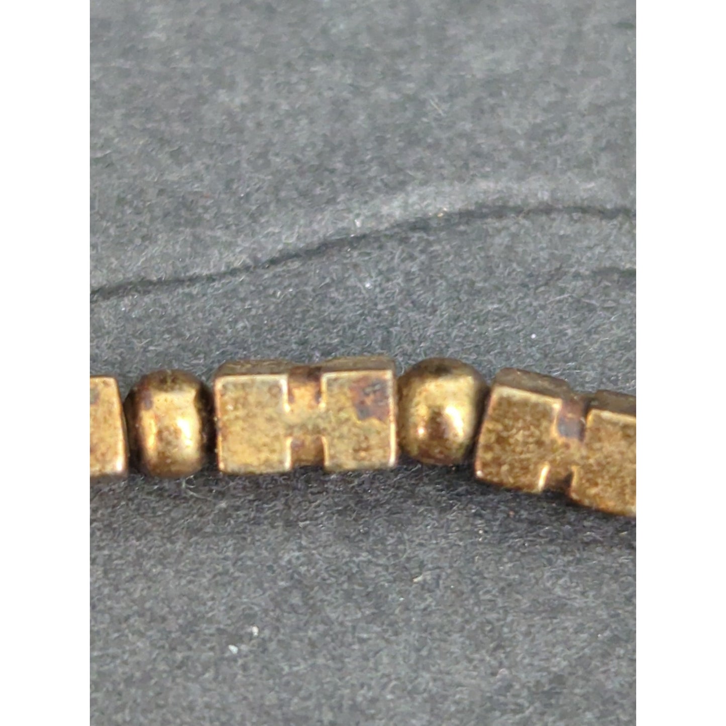 Vintage Gold Tone Brutalist Segmented Block Chain Collar Necklace Retro