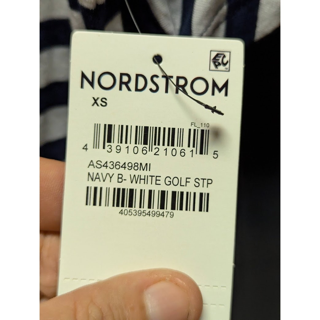 Nordstrom 1901 Size XS Blue White Striped short sleeve top Tshirt crew neck