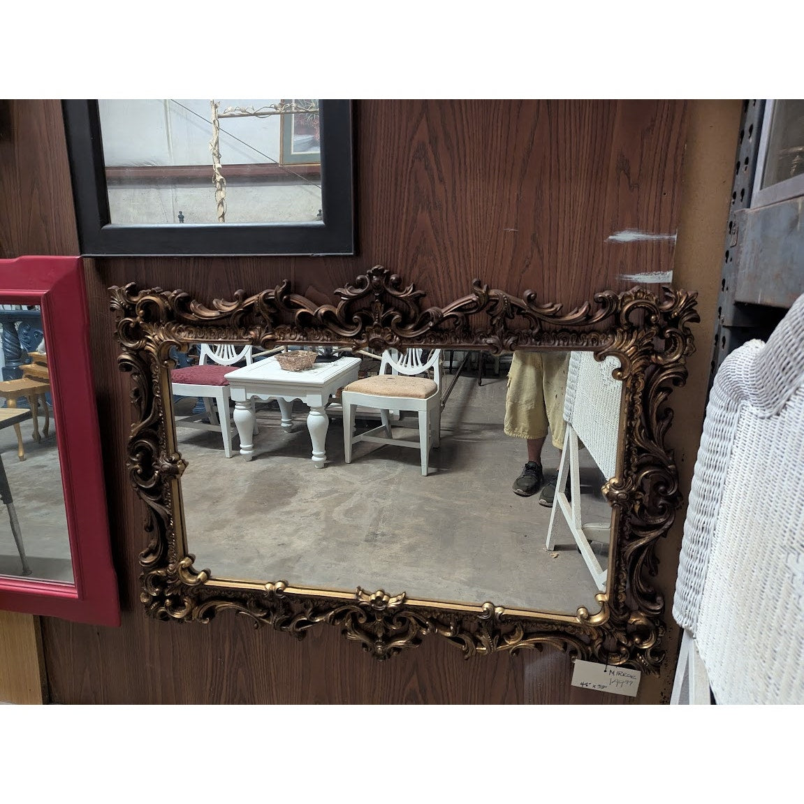 SECONDHAND SANDIES: Vintage 48" x 33" Ornate Molded Mirror gold finish