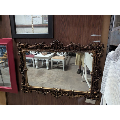 SECONDHAND SANDIES: Vintage 48" x 33" Ornate Molded Mirror gold finish