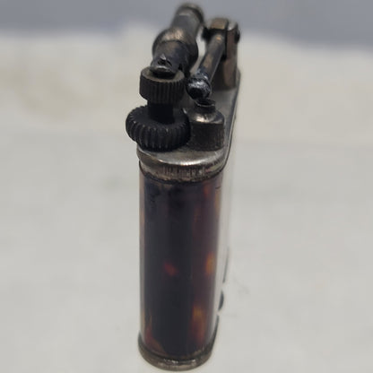 Vintage Thorens Style Lift Arm Pocket Lighter Antique Tortoiseshell Art Deco