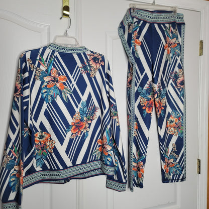 Jealous Tomato 2 PC. track suit Size 2x Jacket and Pants Scuba Material Casual