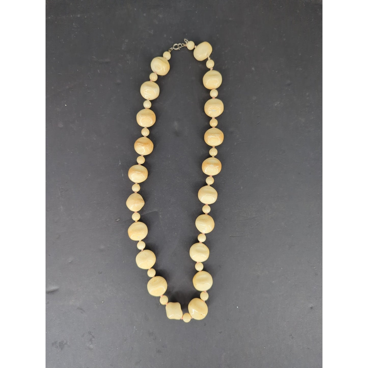 Vintage Big Bead Statement Necklace Mid-Century 1980s Retro Fashion Jewelry