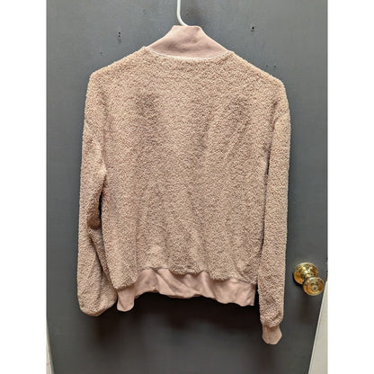 Topshop Size 2 Blush Pink Half Zip Sherpa PullOver Sweatshirt NEW long sleeve