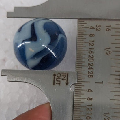 Vintage Alley Agate Ghost Swirl Shooter Marble 7/8" Toy Collectible #GBd