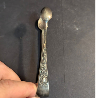 Antique Silverplate Ornate E.P.N.S. Sugar tongs 4 1/4" Victorian Era Tea Barware