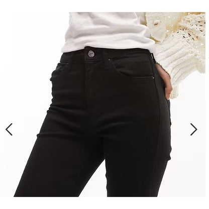 Topshop NEW MOTO Black Jamie Jeans 36 x 30 High Waist Ankle Grazer Stretch