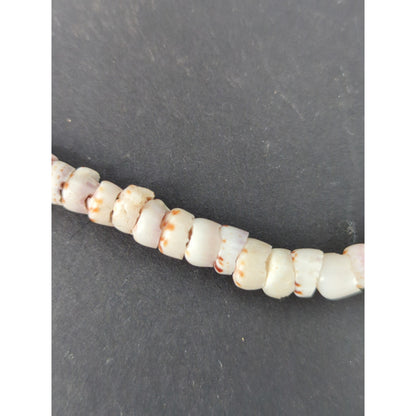 Vintage Natural White Puka Shell Disc Bead Necklace Boho Surfer Chic Beachy